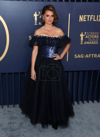 Photo for Penelope Cruz wearing Chanel arrives at the 30th Annual Screen Actors Guild Awards held at the Shrine Auditorium and Expo Hall on February 24, 2024 in Los Angeles, California, United States. - Royalty Free Image