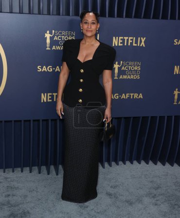 Photo for Tracee Ellis Ross wearing Balmain arrives at the 30th Annual Screen Actors Guild Awards held at the Shrine Auditorium and Expo Hall on February 24, 2024 in Los Angeles, California, United States. - Royalty Free Image