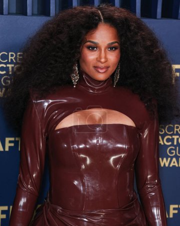 Photo for Ciara wearing Venus Prototype arrives at the 30th Annual Screen Actors Guild Awards held at the Shrine Auditorium and Expo Hall on February 24, 2024 in Los Angeles, California, United States. - Royalty Free Image