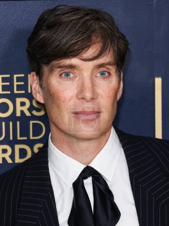 Photo for Cillian Murphy wearing Saint Laurent arrives at the 30th Annual Screen Actors Guild Awards held at the Shrine Auditorium and Expo Hall on February 24, 2024 in Los Angeles, California, United States. - Royalty Free Image