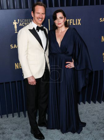 Photo for Patrick Wilson and Dagmara Dominczyk arrive at the 30th Annual Screen Actors Guild Awards held at the Shrine Auditorium and Expo Hall on February 24, 2024 in Los Angeles, California, United States - Royalty Free Image