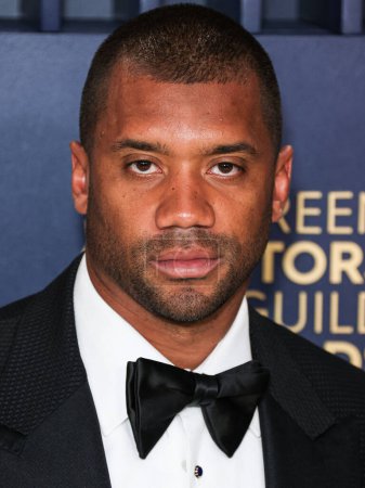 Photo for Russell Wilson arrives at the 30th Annual Screen Actors Guild Awards held at the Shrine Auditorium and Expo Hall on February 24, 2024 in Los Angeles, California, United States. - Royalty Free Image
