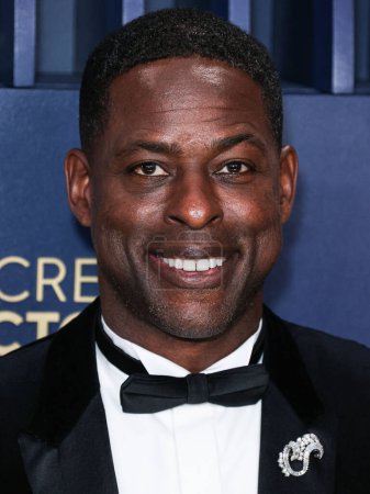 Photo for Sterling K. Brown arrives at the 30th Annual Screen Actors Guild Awards held at the Shrine Auditorium and Expo Hall on February 24, 2024 in Los Angeles, California, United States. - Royalty Free Image