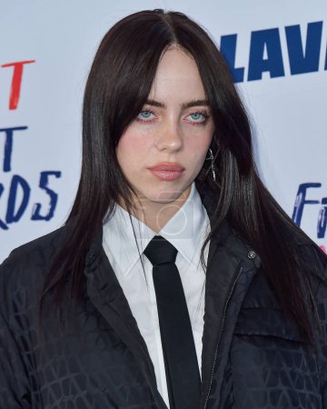 Photo for Billie Eilish wearing Valentino arrives at the 2024 Film Independent Spirit Awards (39th Annual Film Independent Spirit Awards) held at the Santa Monica Beach on February 25, 2024 in Santa Monica, Los Angeles, California, United States. - Royalty Free Image