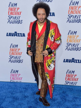 Photo for Boots Riley arrives at the 2024 Film Independent Spirit Awards (39th Annual Film Independent Spirit Awards) held at the Santa Monica Beach on February 25, 2024 in Santa Monica, Los Angeles, California, United States. - Royalty Free Image