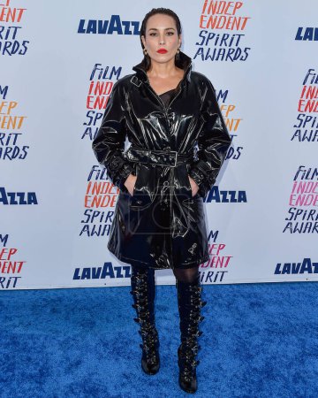 Photo for Noomi Rapace wearing vintage Jeremy Scott arrives at the 2024 Film Independent Spirit Awards (39th Annual Film Independent Spirit Awards) held at the Santa Monica Beach on February 25, 2024 in Santa Monica, Los Angeles, California, United States. - Royalty Free Image