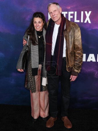 Photo for Anne Bailleux-Flanders and John Flanders arrive at the Los Angeles Special Screening Of Netflix's 'Spaceman' held at The Egyptian Theatre Hollywood on February 26, 2024 in Hollywood, Los Angeles, California, United States. - Royalty Free Image
