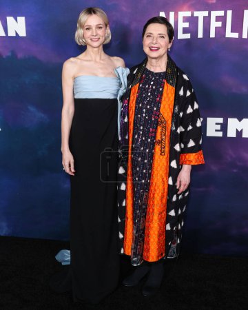 Photo for Carey Mulligan and Isabella Rossellini arrive at the Los Angeles Special Screening Of Netflix's 'Spaceman' held at The Egyptian Theatre Hollywood on February 26, 2024 in Hollywood, Los Angeles, California, United States. - Royalty Free Image