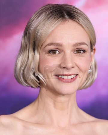 Photo for Carey Mulligan wearing a Valentino dress and Bulgari jewelry arrives at the Los Angeles Special Screening Of Netflix's 'Spaceman' held at The Egyptian Theatre Hollywood on February 26, 2024 in Hollywood, Los Angeles, California, United States. - Royalty Free Image
