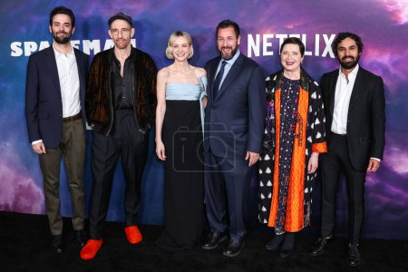 Photo for Michael Parets, Johan Renck, Carey Mulligan, Adam Sandler, Isabella Rossellini and Kunal Nayyar arrive at the Los Angeles Special Screening Of Netflix's 'Spaceman' held at The Egyptian Theatre Hollywood on February 26, 2024 in Hollywood, Los Angeles - Royalty Free Image