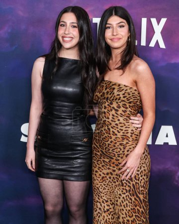 Photo for Sadie Sandler and sister Sunny Sandler arrive at the Los Angeles Special Screening Of Netflix's 'Spaceman' held at The Egyptian Theatre Hollywood on February 26, 2024 in Hollywood, Los Angeles, California, United States. - Royalty Free Image