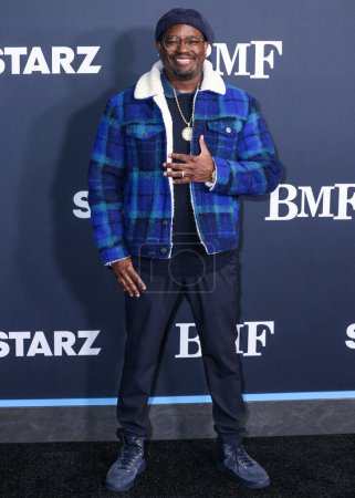 Photo for Lil Rel Howery arrives at the Los Angeles Premiere Of STARZ' 'BMF' (Black Mafia Family) Season 3 held at the Hollywood Athletic Club on February 29, 2024 in Hollywood, Los Angeles, California, United States. - Royalty Free Image