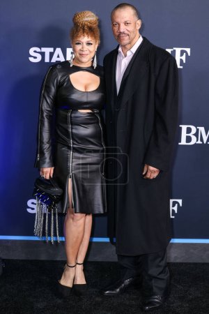 Photo for Michole Briana White and Christopher B. Duncan arrive at the Los Angeles Premiere Of STARZ' 'BMF' (Black Mafia Family) Season 3 held at the Hollywood Athletic Club on February 29, 2024 in Hollywood, Los Angeles, California, United States. - Royalty Free Image