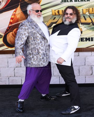 Photo for Kyle Gass and Jack Black arrive at the World Premiere Of DreamWorks Animation And Universal Pictures' 'Kung Fu Panda 4' held at AMC The Grove 14 on March 3, 2024 in Los Angeles, California, United States. - Royalty Free Image