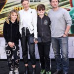 Sebastian Zincone, Malin Akerman and Jack Donnelly arrive at the World Premiere Of DreamWorks Animation And Universal Pictures' 'Kung Fu Panda 4' held at AMC The Grove 14 on March 3, 2024 in Los Angeles, California, United States.