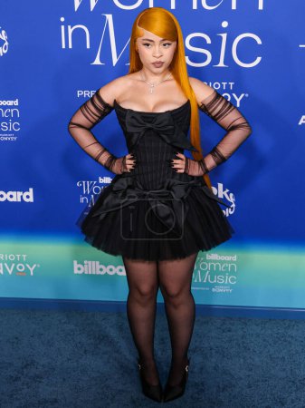 Photo for Ice Spice arrives at the 2024 Billboard Women In Music held at the YouTube Theater at SoFi Stadium on March 6, 2024 in Inglewood, Los Angeles, California, United States. - Royalty Free Image