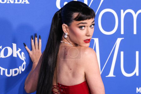 Photo for Katy Perry arrives at the 2024 Billboard Women In Music held at the YouTube Theater at SoFi Stadium on March 6, 2024 in Inglewood, Los Angeles, California, United States. - Royalty Free Image