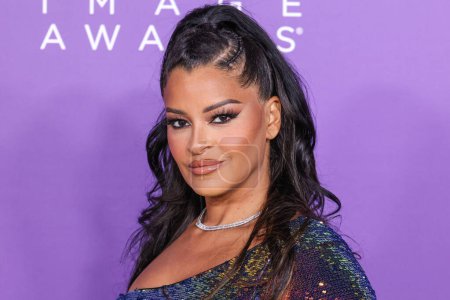 Photo for Claudia Jordan arrives at the 55th Annual NAACP Image Awards held at the Shrine Auditorium and Expo Hall on March 16, 2024 in Los Angeles, California, United States. - Royalty Free Image