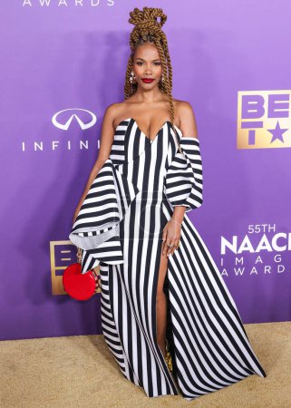 Photo for Melissa Butler arrives at the 55th Annual NAACP Image Awards held at the Shrine Auditorium and Expo Hall on March 16, 2024 in Los Angeles, California, United States. - Royalty Free Image
