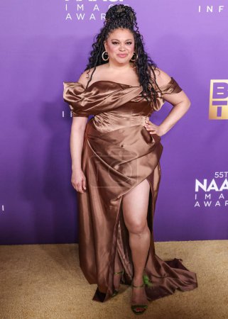 Photo for Michelle Buteau arrives at the 55th Annual NAACP Image Awards held at the Shrine Auditorium and Expo Hall on March 16, 2024 in Los Angeles, California, United States. - Royalty Free Image