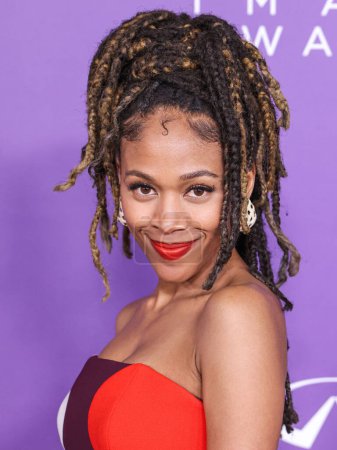 Photo for Nicole Beharie arrives at the 55th Annual NAACP Image Awards held at the Shrine Auditorium and Expo Hall on March 16, 2024 in Los Angeles, California, United States. - Royalty Free Image
