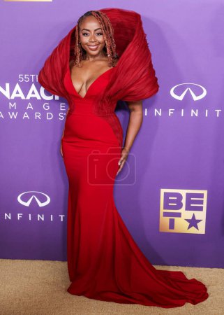 Photo for Pinky Cole arrives at the 55th Annual NAACP Image Awards held at the Shrine Auditorium and Expo Hall on March 16, 2024 in Los Angeles, California, United States. - Royalty Free Image