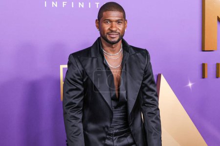 Photo for Usher Raymond IV arrives at the 55th Annual NAACP Image Awards held at the Shrine Auditorium and Expo Hall on March 16, 2024 in Los Angeles, California, United States. - Royalty Free Image