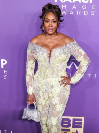 Photo for Vivica A. Fox arrives at the 55th Annual NAACP Image Awards held at the Shrine Auditorium and Expo Hall on March 16, 2024 in Los Angeles, California, United States. - Royalty Free Image