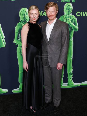 Photo for Kirsten Dunst and husband Jesse Plemons arrive at the Los Angeles Special Screening Of A24's 'Civil War' held at the Academy Museum of Motion Pictures on April 2, 2024 in Los Angeles, California, United States. - Royalty Free Image