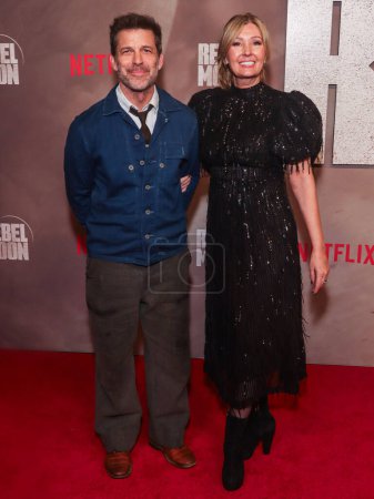 Photo for Zack Snyder and wife Deborah Snyder arrive at Netflix's 'Rebel Moon - Part Two: The Scargiver' - 'Rebel Moon: Songs Of The Rebellion' Album Launch Event held at the Knockdown Center on April 3, 2024 in Queens, New York City, New York, United States. - Royalty Free Image
