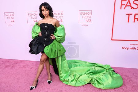 Photo for Liza Koshy wearing Mach and Mach heels arrives at the Fashion Trust U.S. Awards 2024 held at a Private Residence on April 9, 2024 in Beverly Hills, Los Angeles, California, United States. - Royalty Free Image