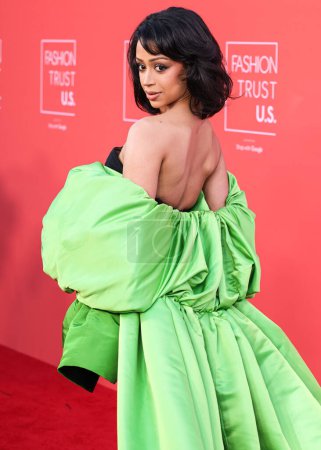 Photo for Liza Koshy wearing Mach and Mach heels arrives at the Fashion Trust U.S. Awards 2024 held at a Private Residence on April 9, 2024 in Beverly Hills, Los Angeles, California, United States. - Royalty Free Image