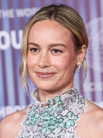 Photo for Brie Larson wearing Chanel FW23 Couture arrives at the 10th Annual Breakthrough Prize Ceremony held at the Academy Museum of Motion Pictures on April 13, 2024 in Los Angeles, California, United States. - Royalty Free Image