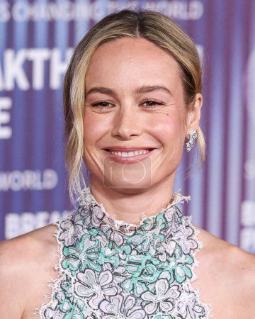 Photo for Brie Larson wearing Chanel FW23 Couture arrives at the 10th Annual Breakthrough Prize Ceremony held at the Academy Museum of Motion Pictures on April 13, 2024 in Los Angeles, California, United States. - Royalty Free Image