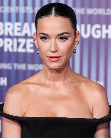 Photo for Katy Perry wearing Coperni SS24 RTW and Mara Paris jewels arrives at the 10th Annual Breakthrough Prize Ceremony held at the Academy Museum of Motion Pictures on April 13, 2024 in Los Angeles, California, United States. - Royalty Free Image