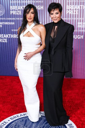 Photo for Kim Kardashian and mother Kris Jenner arrive at the 10th Annual Breakthrough Prize Ceremony held at the Academy Museum of Motion Pictures on April 13, 2024 in Los Angeles, California, United States. - Royalty Free Image
