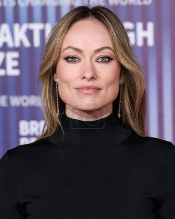 Photo for Olivia Wilde arrives at the 10th Annual Breakthrough Prize Ceremony held at the Academy Museum of Motion Pictures on April 13, 2024 in Los Angeles, California, United States. - Royalty Free Image