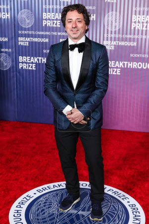 Photo for Sergey Brin arrives at the 10th Annual Breakthrough Prize Ceremony held at the Academy Museum of Motion Pictures on April 13, 2024 in Los Angeles, California, United States. - Royalty Free Image