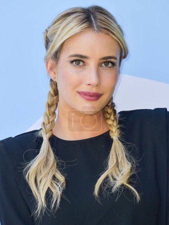 Photo for Emma Roberts arrives at the 7th Annual REVOLVE Festival 2024 during the 2024 Coachella Valley Music And Arts Festival - Weekend 1 - Day 2 held at the Parker Palm Springs Hotel on April 13, 2024 in Palm Springs, Riverside County, California - Royalty Free Image