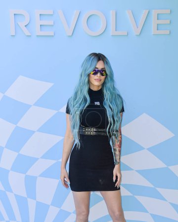 Photo for Megan Fox arrives at 7th Annual REVOLVE Festival 2024 during the 2024 Coachella Valley Music And Arts Festival - Weekend 1 - Day 2 held at the Parker Palm Springs Hotel on April 13, 2024 in Palm Springs, Riverside County, California, United States - Royalty Free Image