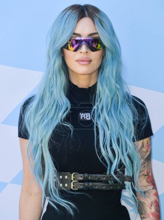 Photo for Megan Fox arrives at  7th Annual REVOLVE Festival 2024 during the 2024 Coachella Valley Music And Arts Festival - Weekend 1 - Day 2 held at the Parker Palm Springs Hotel on April 13, 2024 in Palm Springs, Riverside County, California, United States - Royalty Free Image