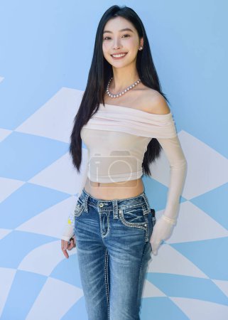 Photo for Mengling Yi arrives at the 7th Annual REVOLVE Festival 2024 during the 2024 Coachella Valley Music And Arts Festival - Weekend 1 - Day 2 held at the Parker Palm Springs Hotel on April 13, 2024 in Palm Springs, Riverside County, California - Royalty Free Image