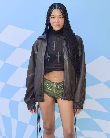 Photo for Ming Lee Simmons arrives at the 7th Annual REVOLVE Festival 2024 during the 2024 Coachella Valley Music And Arts Festival - Weekend 1 - Day 2 held at the Parker Palm Springs Hotel on April 13, 2024 in Palm Springs, Riverside County, California - Royalty Free Image