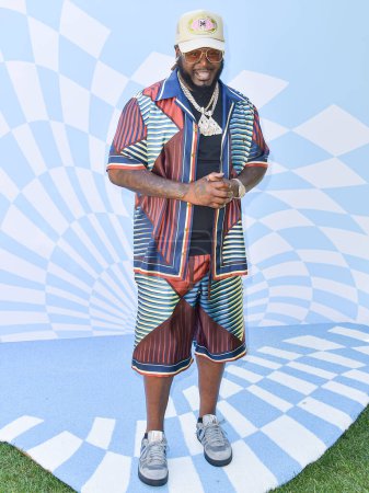 Photo for T-Pain arrives at the 7th Annual REVOLVE Festival 2024 during the 2024 Coachella Valley Music And Arts Festival - Weekend 1 - Day 2 held at the Parker Palm Springs Hotel on April 13, 2024 in Palm Springs, Riverside County, California, United States. - Royalty Free Image