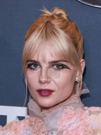 Photo for Lucy Boynton arrives at the Los Angeles Premiere Of Searchlight Pictures' 'The Greatest Hits' held at the El Capitan Theatre on April 15, 2024 in Hollywood, Los Angeles, California, United States. - Royalty Free Image
