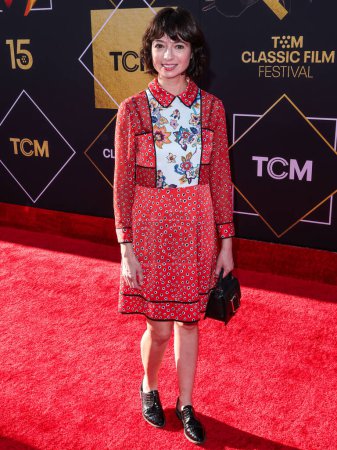 Photo for Kate Micucci arrives at the 15th Annual TCM Classic Film Festival 2024 Opening Night And 30th Anniversary Presentation Of Miramax's 'Pulp Fiction' held at the TCL Chinese Theatre on April 18, 2024 in Hollywood, Los Angeles, California, United States. - Royalty Free Image