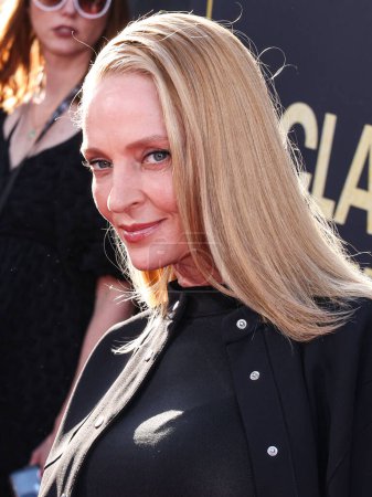 Photo for Uma Thurman arrives at the 15th Annual TCM Classic Film Festival 2024 Opening Night And 30th Anniversary Presentation Of Miramax's 'Pulp Fiction' held at the TCL Chinese Theatre on April 18, 2024 in Hollywood, Los Angeles, California, United States. - Royalty Free Image