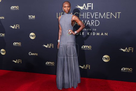 Photo for Cynthia Erivo arrives at the 49th Annual AFI (American Film Institute) Lifetime Achievement Award Gala Tribute Celebrating Nicole Kidman held at the Dolby Theatre on April 27, 2024 in Hollywood, Los Angeles, California, United States. - Royalty Free Image