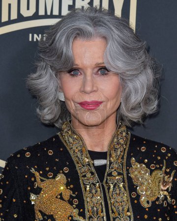 Téléchargez les photos : Jane Fonda arrive au gala de remise des prix et de collecte de fonds Lo Maximo 2024 de Homeboy Industries qui a eu lieu au JW Marriott Los Angeles L.A. LIVE le 27 avril 2024 à Los Angeles, Californie, États-Unis. - en image libre de droit