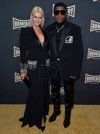 Photo for Rika Tischendorf and Babyface arrive at the Homeboy Industries' 2024 Lo Maximo Awards And Fundraising Gala held at the JW Marriott Los Angeles L.A. LIVE on April 27, 2024 in Los Angeles, California, United States. - Royalty Free Image